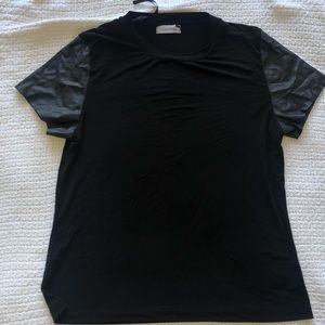 Calvin Klein leather sleeves shirt.